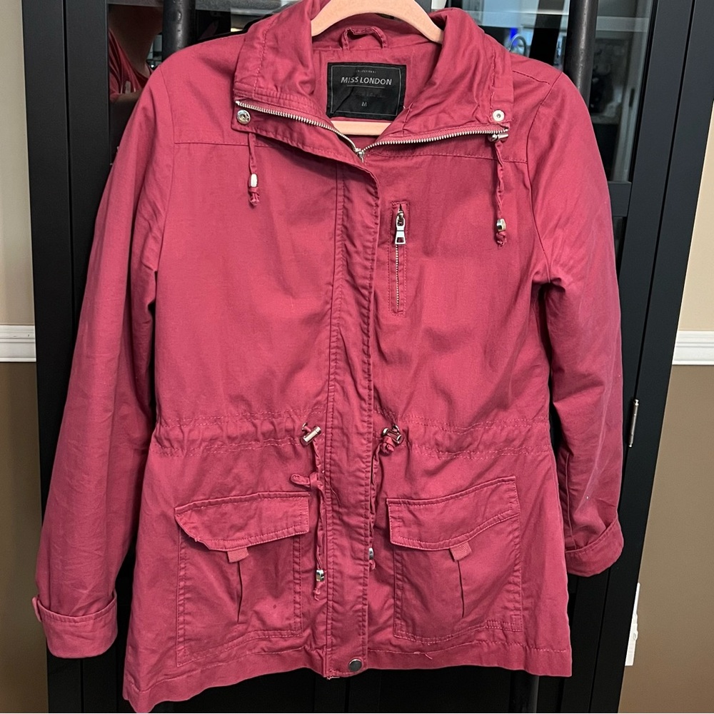 Miss London Jacket Women Size Medium Color Burgundy